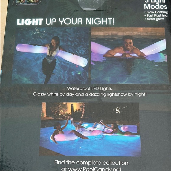 PoolCandy Illuminated LED Super Noodle 72Inch Color Changing Light Up Pool Float - Picture 4 of 4